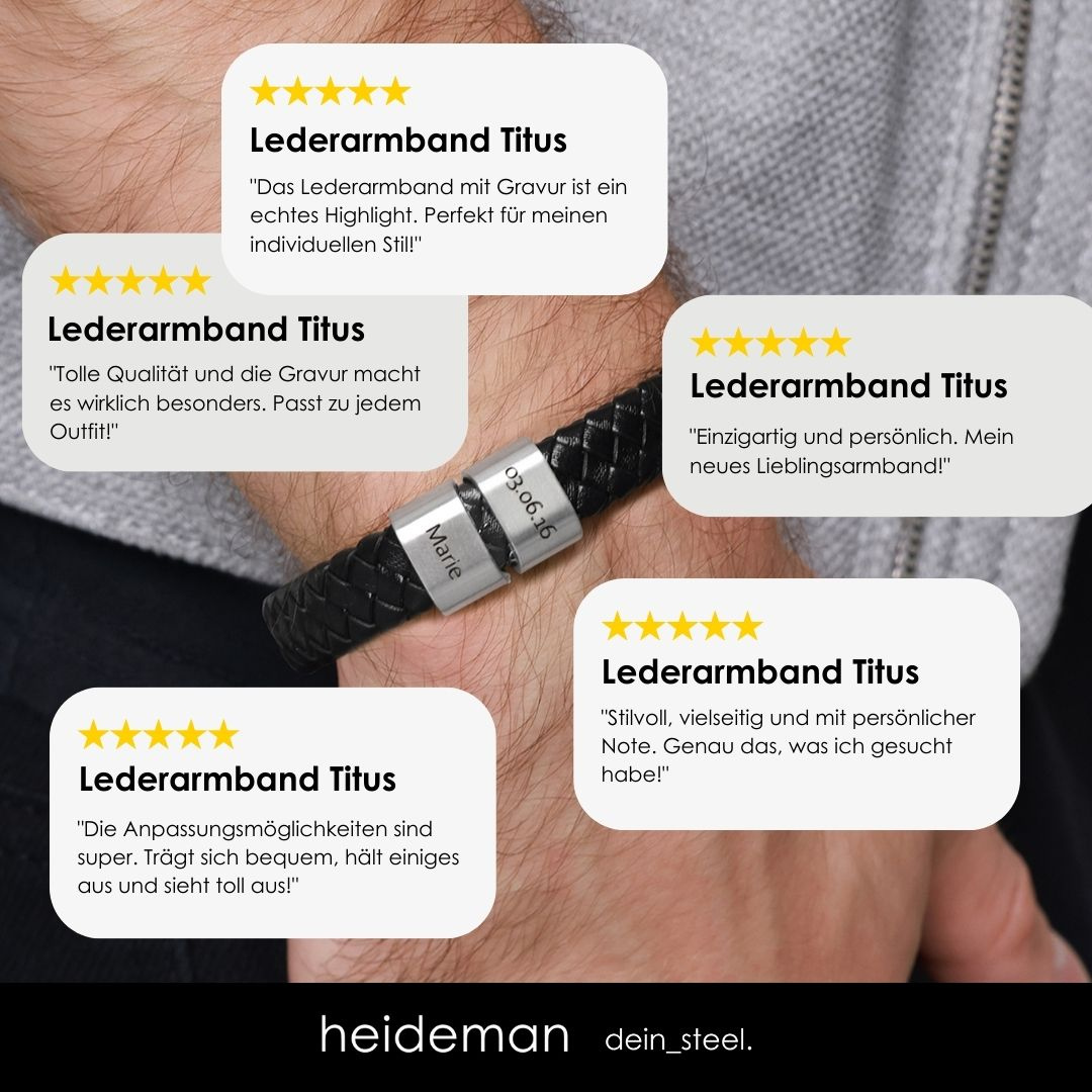 Lederarmband Titus - 2 Elemente