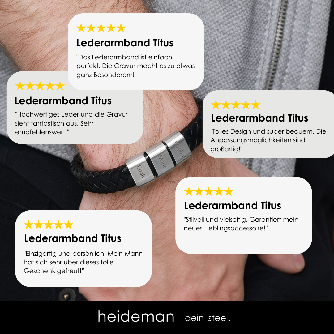 Lederarmband Titus - 3 Elemente