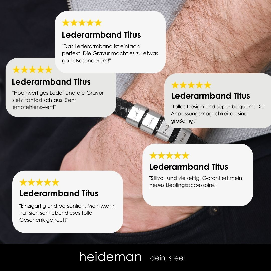 Lederarmband Titus - 4 Elemente
