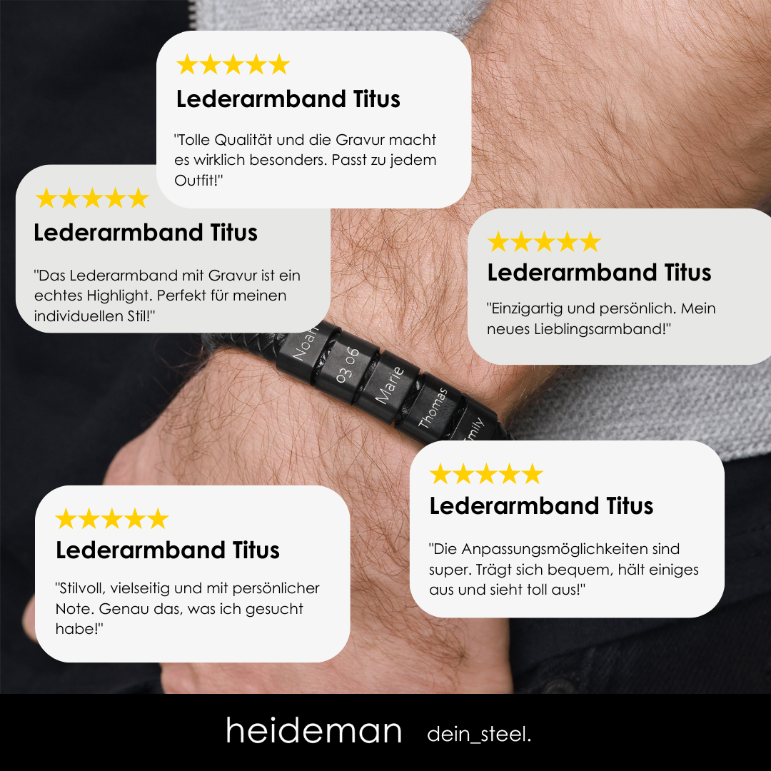 Lederarmband Titus - 4 Elemente