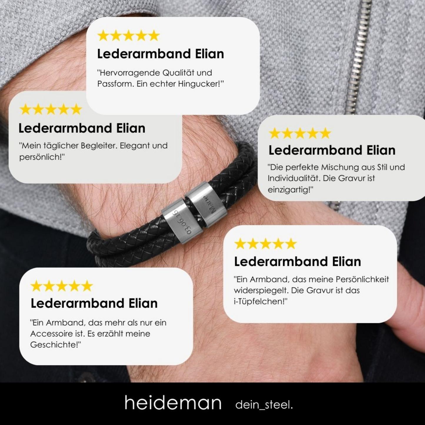 Lederarmband Elian - 2 Elemente