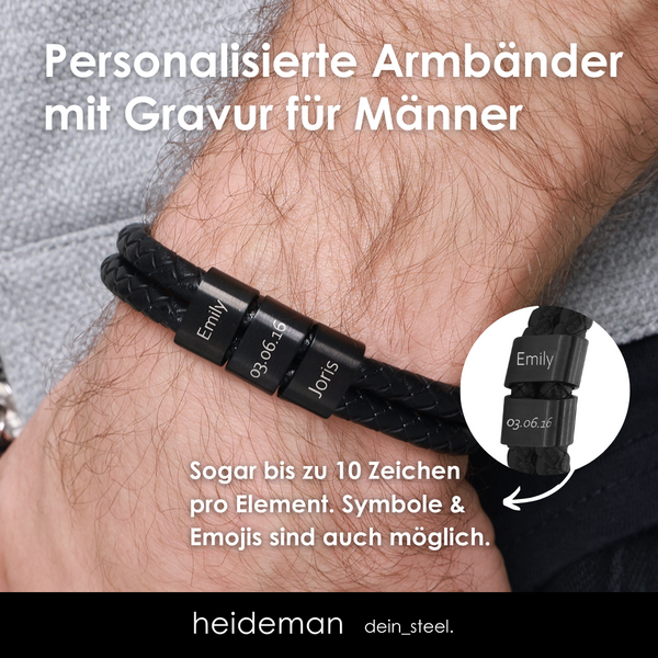 Lederarmband Titus - 3 Elemente