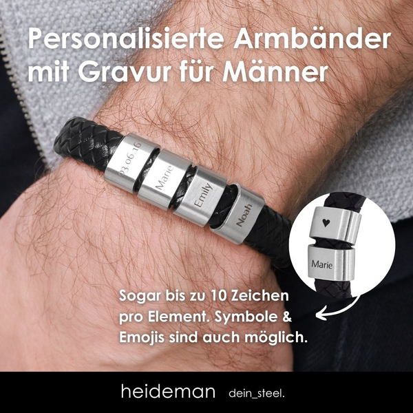 Lederarmband Titus - 4 Elemente