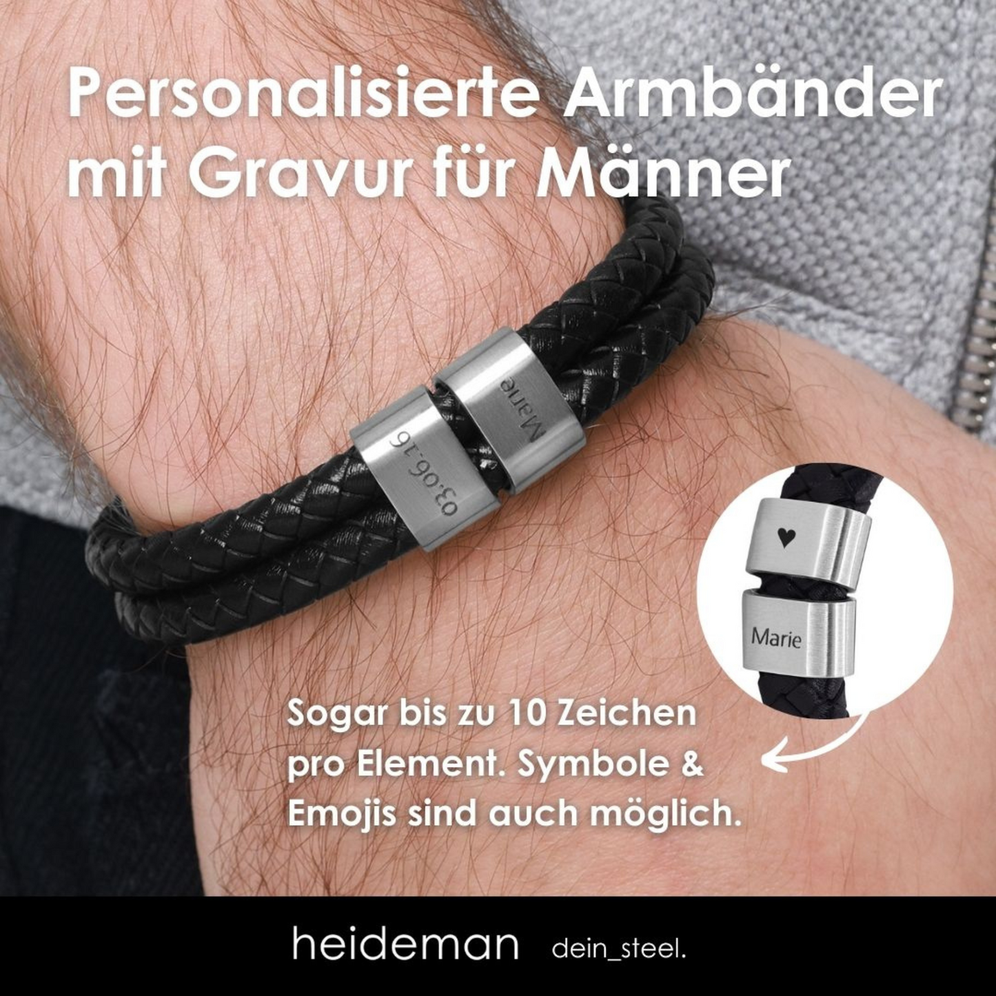 Lederarmband Elian - 2 Elemente