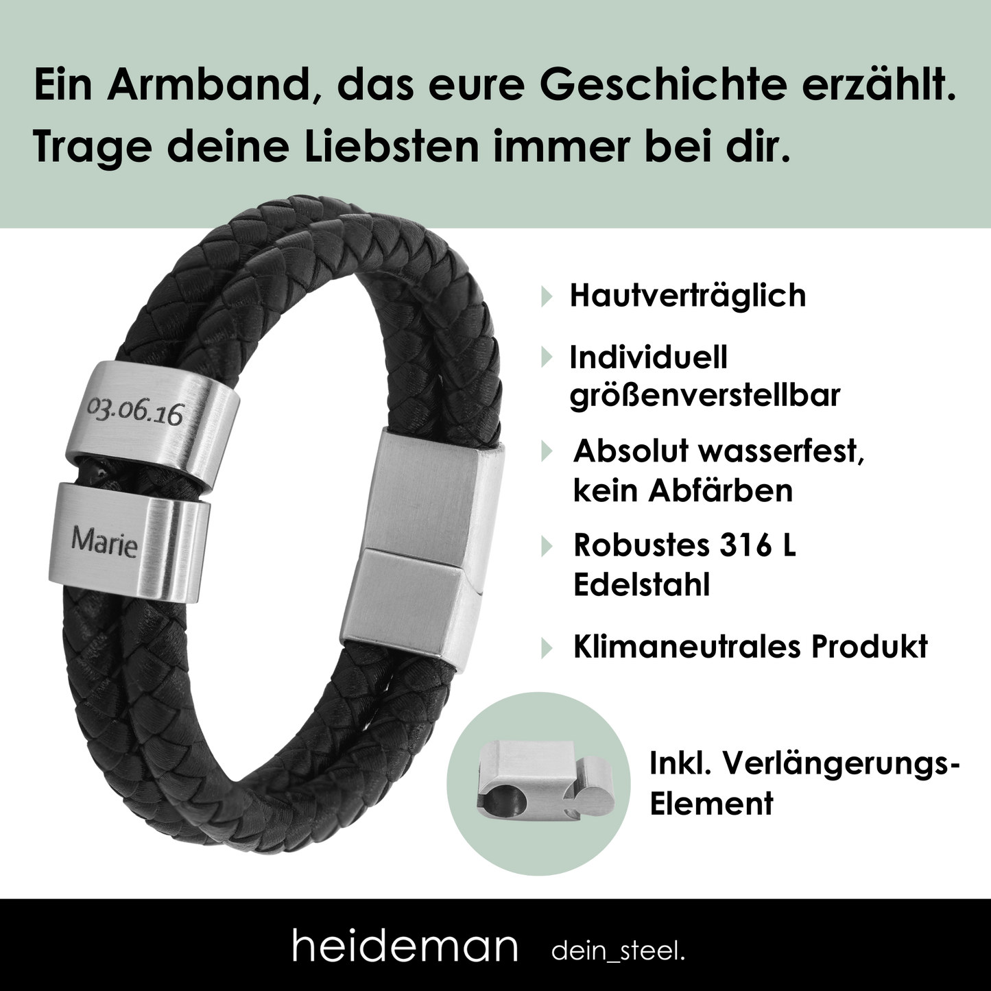 Lederarmband Elian - 2 Elemente
