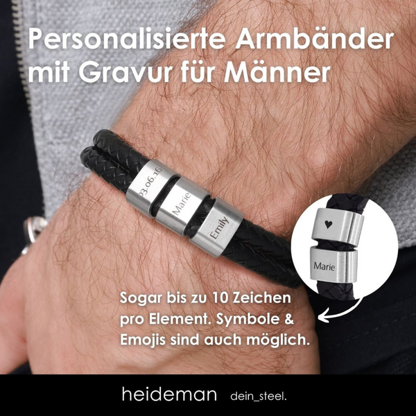 Lederarmband Elian - 3 Elemente