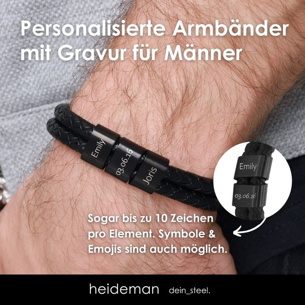 Lederarmband Elian - 3 Elemente