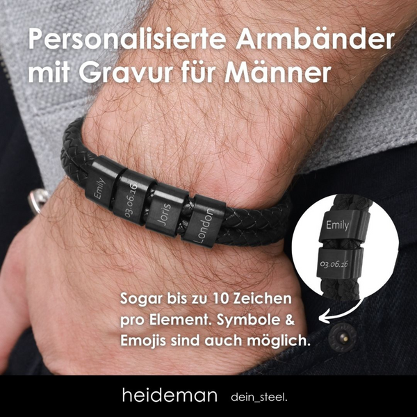 Lederarmband Elian - 4 Elemente