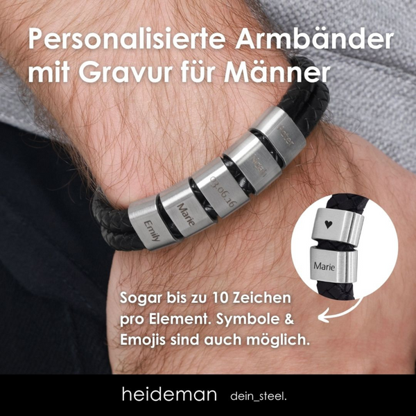 Lederarmband Elian - 5 Elemente