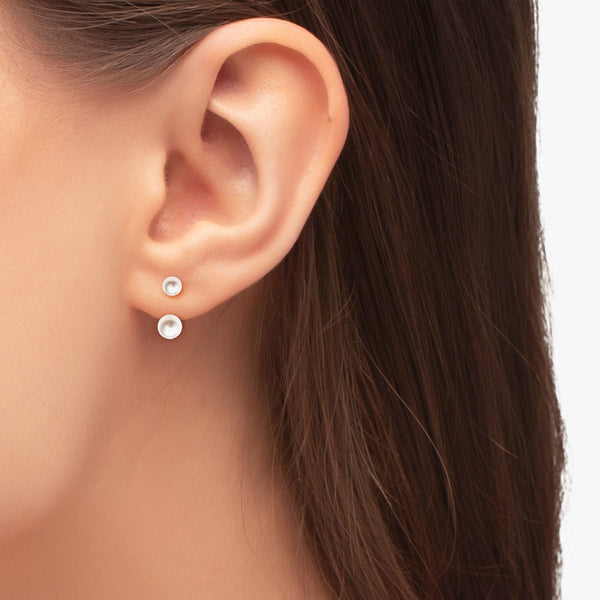 Ohrringe Stela mit Perle weiß