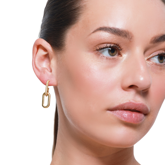 Goldene Kettenglied-Ohrringe für Frauen im Trend 2023