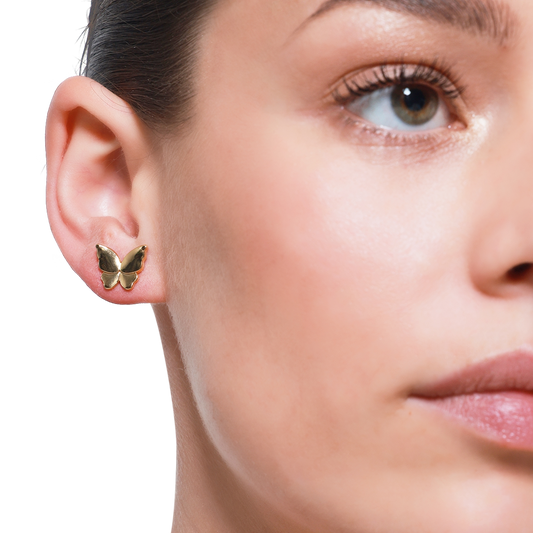Eleganter Schmetterling Ohrstecker aus Gold für Damen