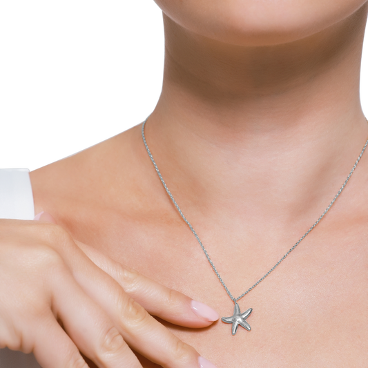Elegante Seestern-Halskette aus Silber für Damen