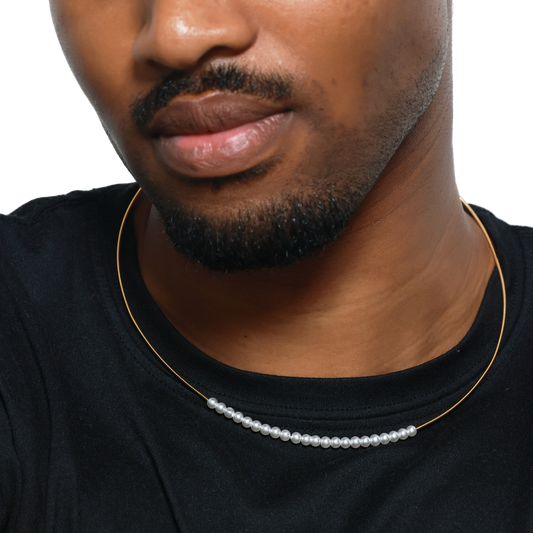 Perlenkette mit Goldband – Schlichter Schmuck für Damen