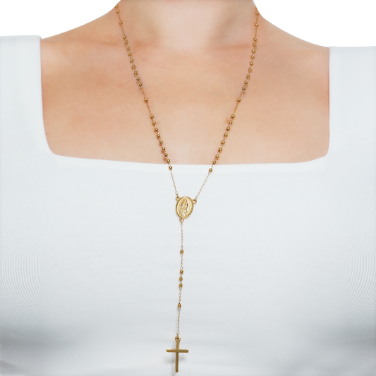 Eleganter goldener Rosenkranz – Spiritueller Halsschmuck