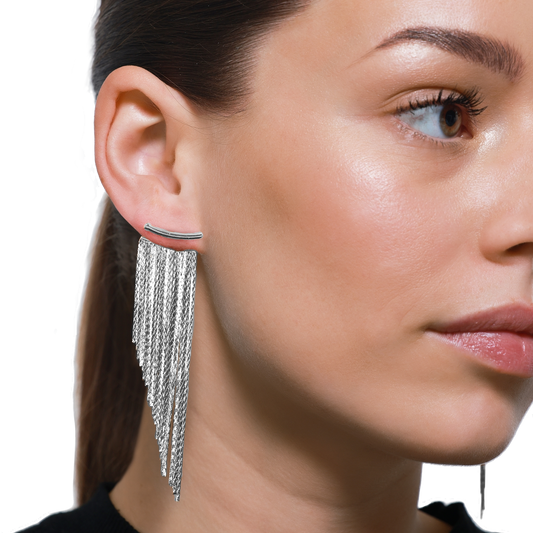 Eleganter Ketten-Ohrring aus Silber für stilvolle Looks