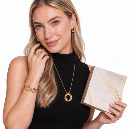 Schmuckset Damen Edelstahl – Adventsbox Aura in Gold, Inhalt