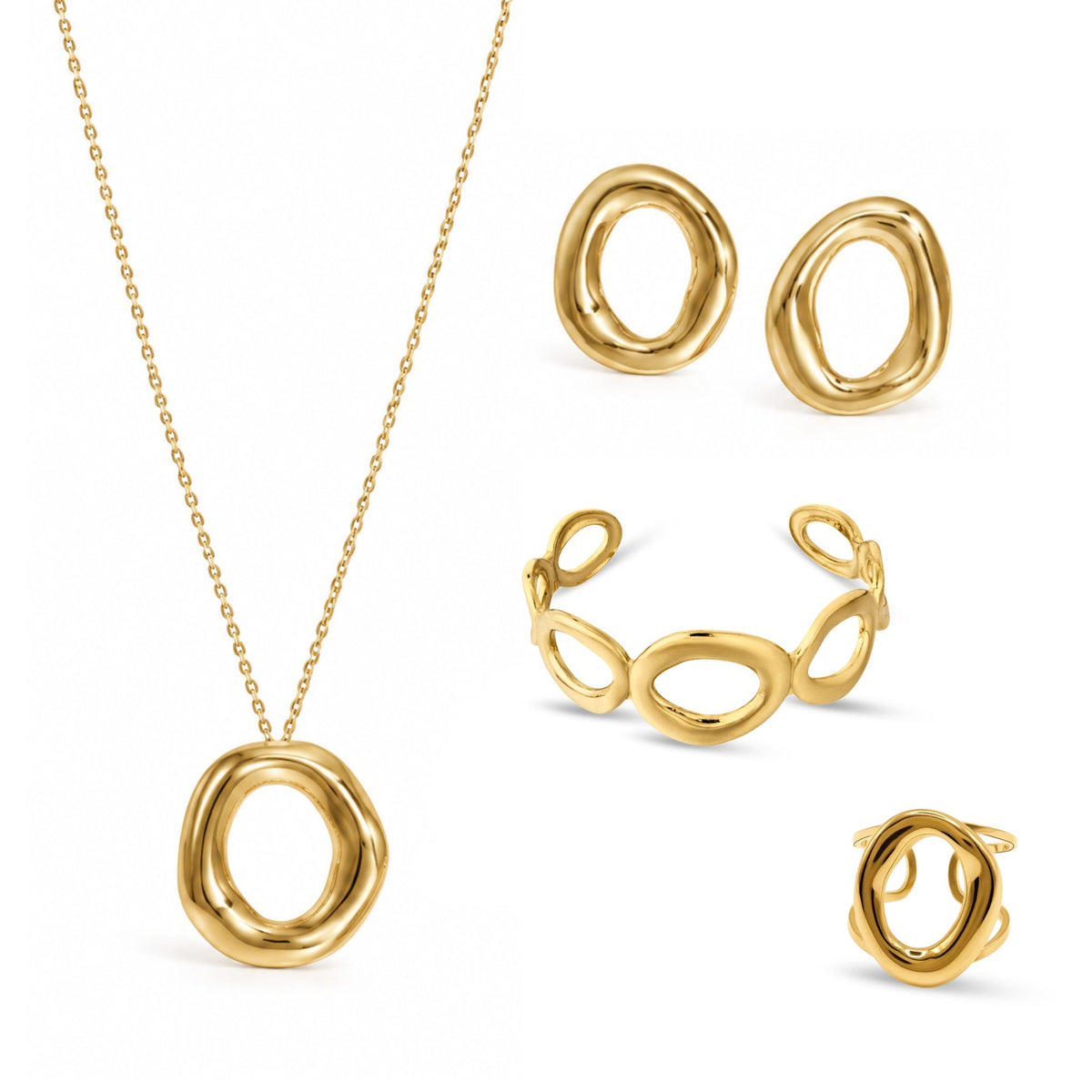 Schmuckset Damen Edelstahl – Adventsbox Aura in Gold, Detail