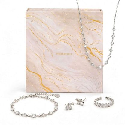 Schmuckset Damen Edelstahl – Adventsbox Radiance in Silber, Produktbild