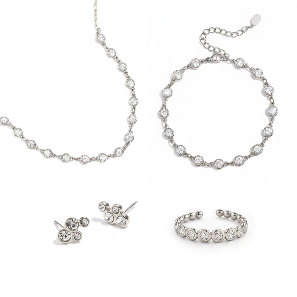 Schmuckset Damen Edelstahl – Adventsbox Radiance in Silber, Detail