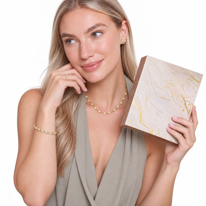 Schmuckset Damen Edelstahl – Adventsbox Radiance in Gold, Inhalt