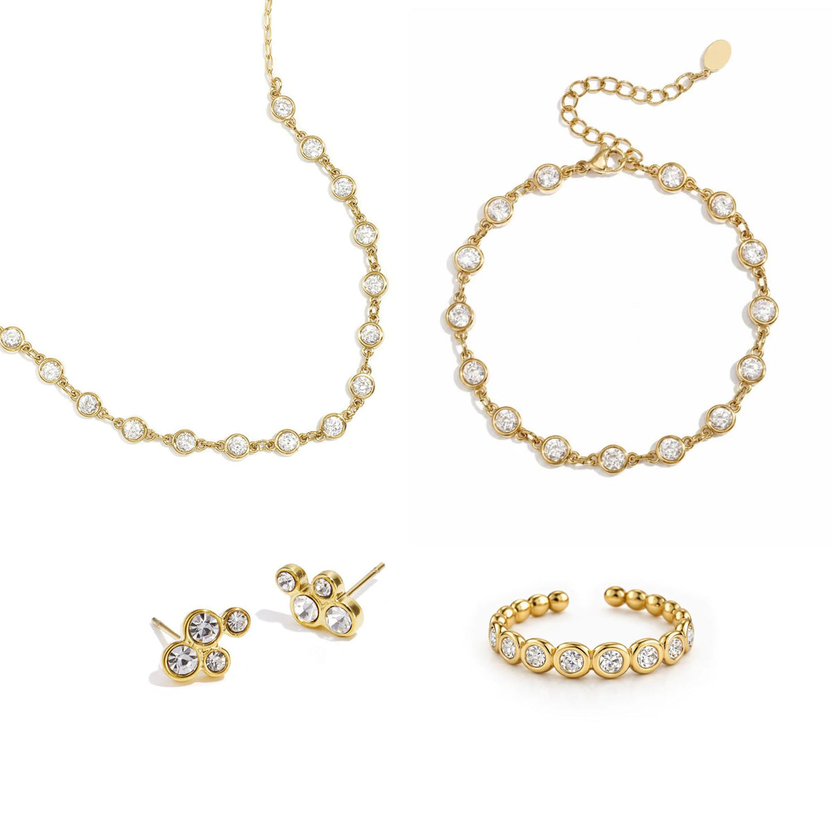 Schmuckset Damen Edelstahl – Adventsbox Radiance in Gold, Detail