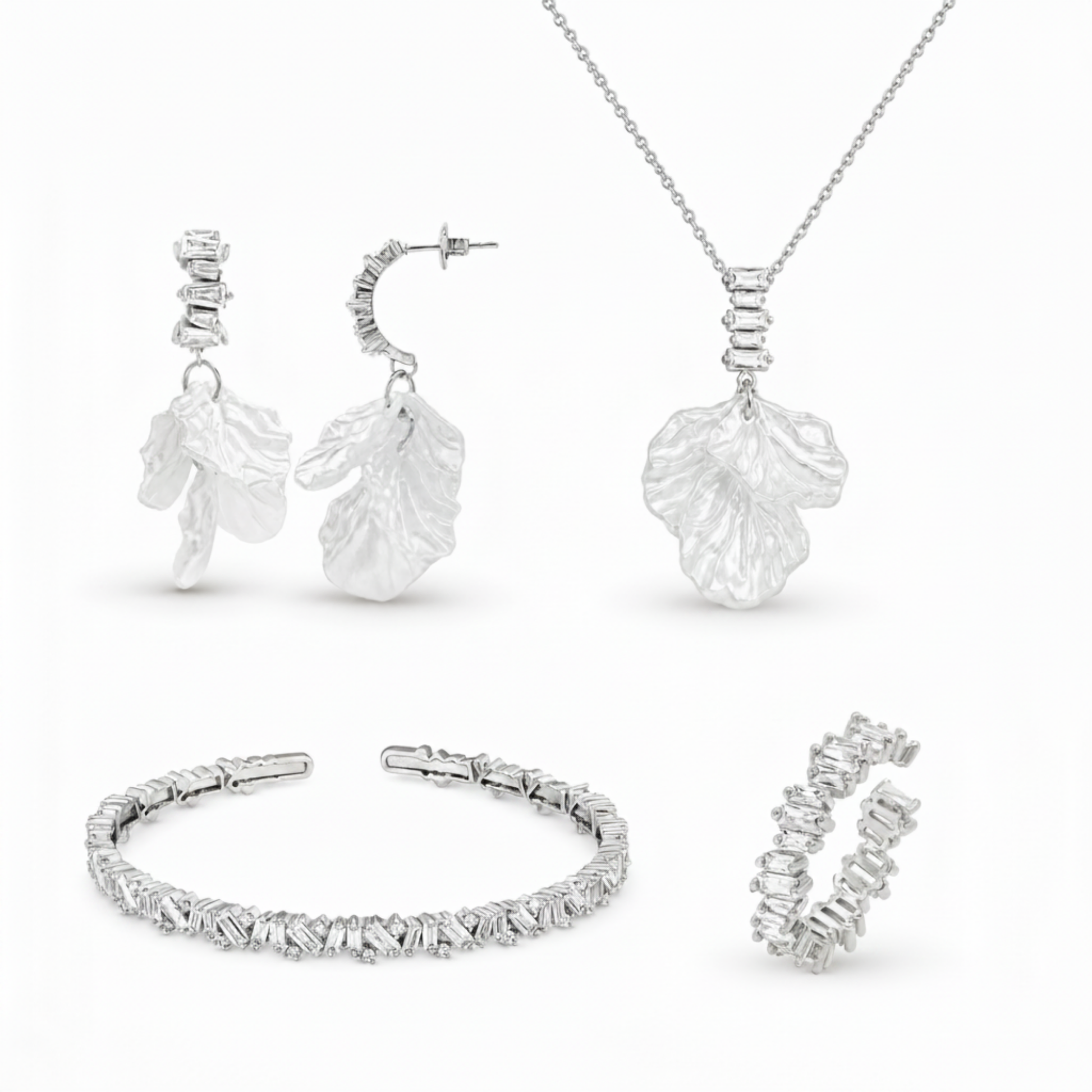 Adventsbox Celeste Silber – Damen Schmuckset aus Edelstahl in Nahaufnahme