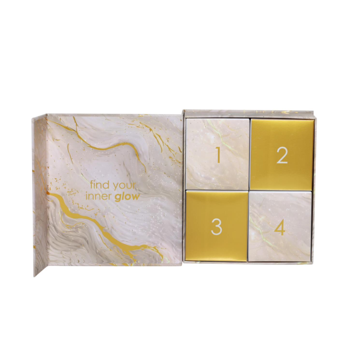 Adventsbox Celeste in Gold – Geschenkbox mit Damen Schmuckset aus Edelstahl