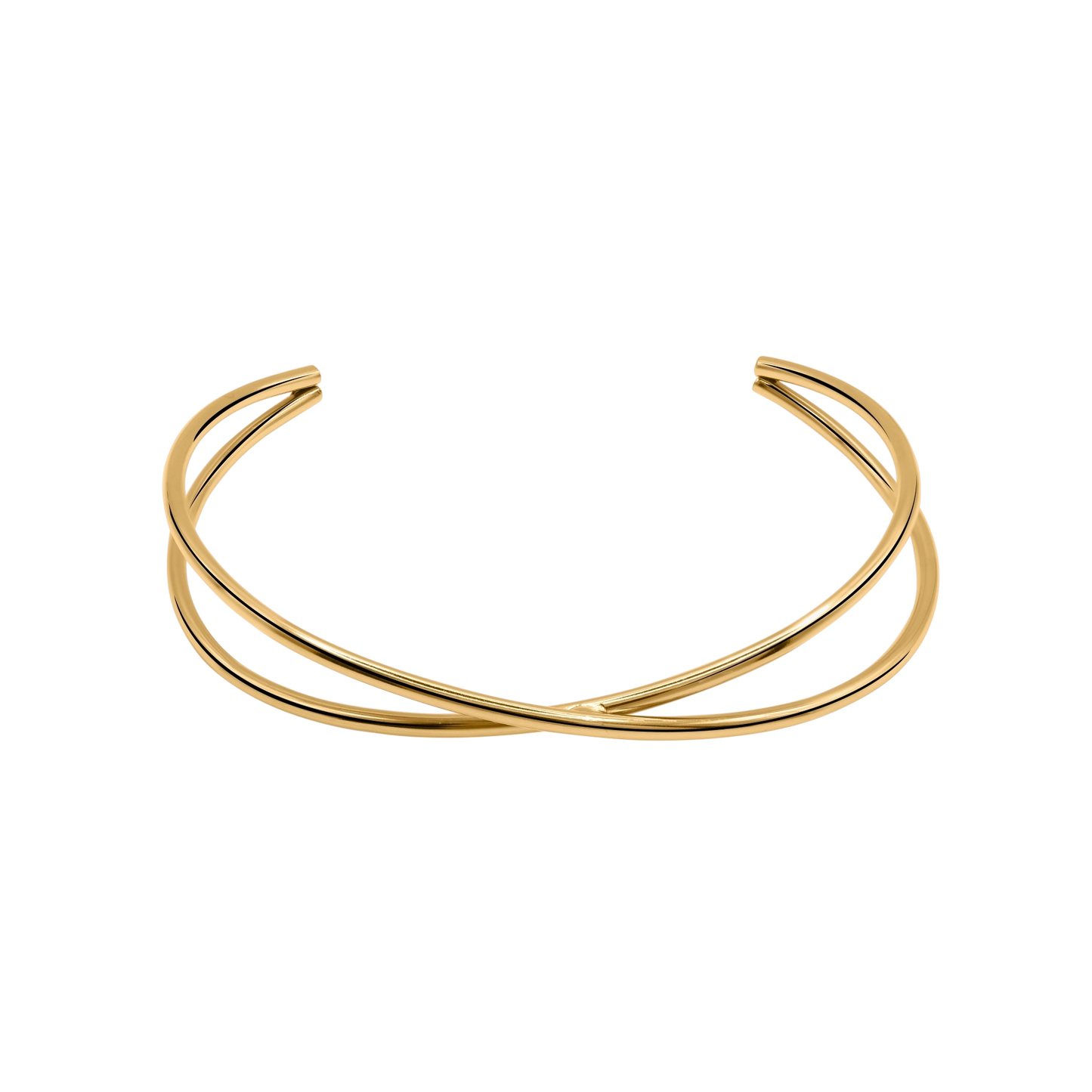 Armband Damen Edelstahl Dafne in Gold mit gekreuzten Baendern - Produktbild