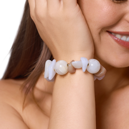 Armband Damen Edelstahl Hekla in Gold mit Stein Silk - Detailansicht