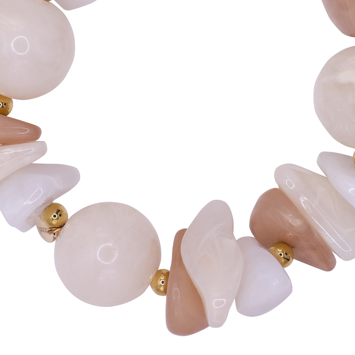 Armband Damen Edelstahl Hekla in Gold mit Stein Silk - gestylt kombiniert