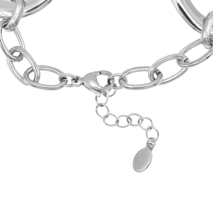 Armband Damen Edelstahl Eleonora in Silber gestylt zum Outfit