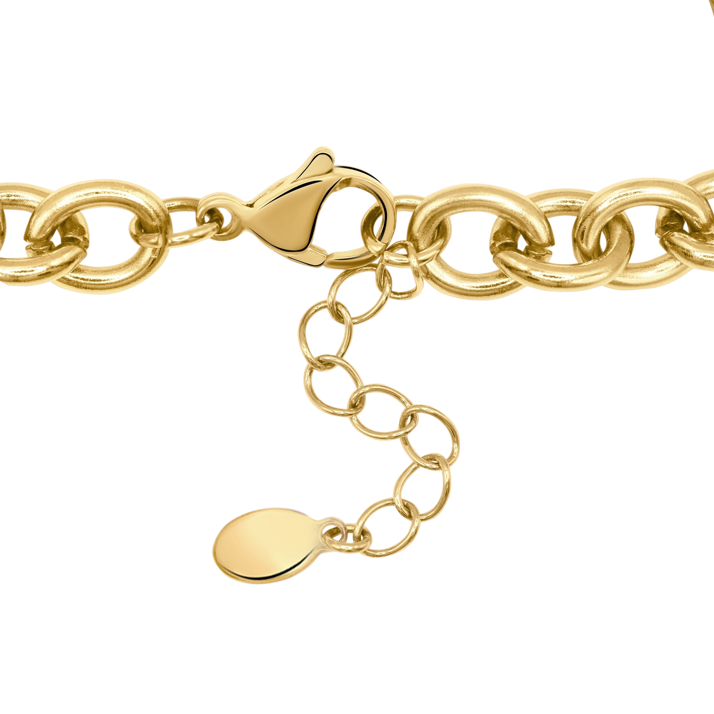 Armband Damen Edelstahl Pauline Gold gestylt zum Outfit