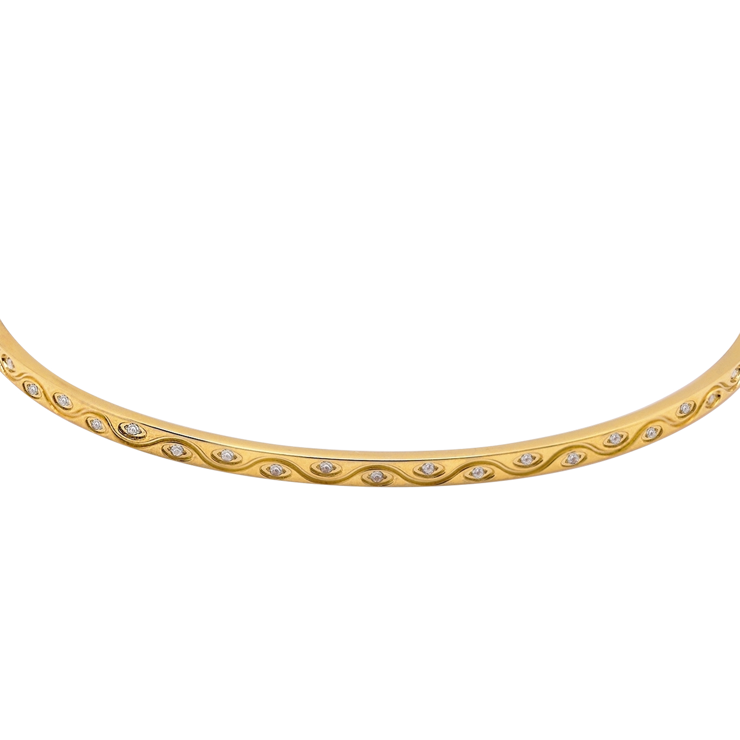 Armband Damen Edelstahl Aerin in Gold - Detail des schmalen Armreifs