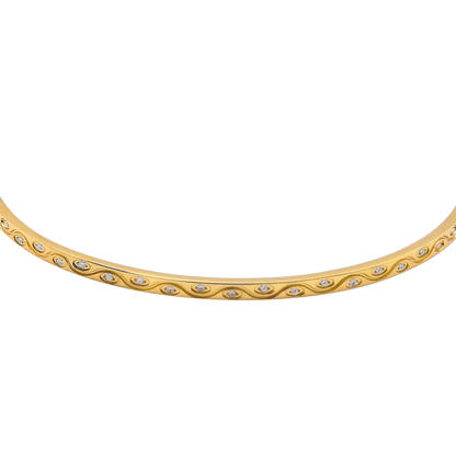 Armband Damen Edelstahl Aerin in Gold - Detail des schmalen Armreifs