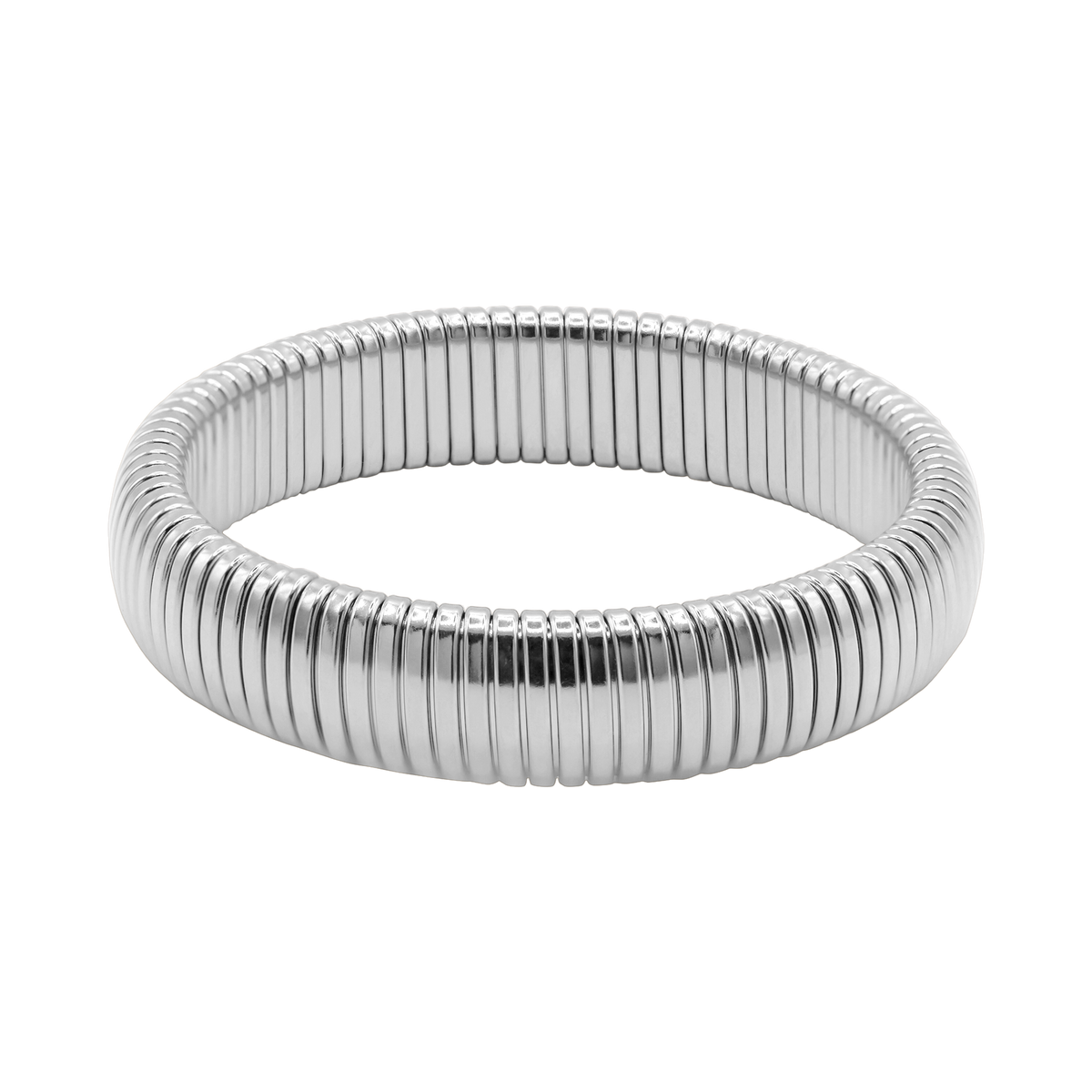Armband Damen Edelstahl Alessa in Silber - breiter Armreif Produktbild
