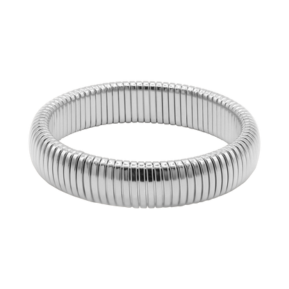 Armband Damen Edelstahl Alessa in Silber - breiter Armreif Produktbild