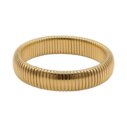 Armband Damen Edelstahl Alessa in Gold - breiter Armreif Produktbild