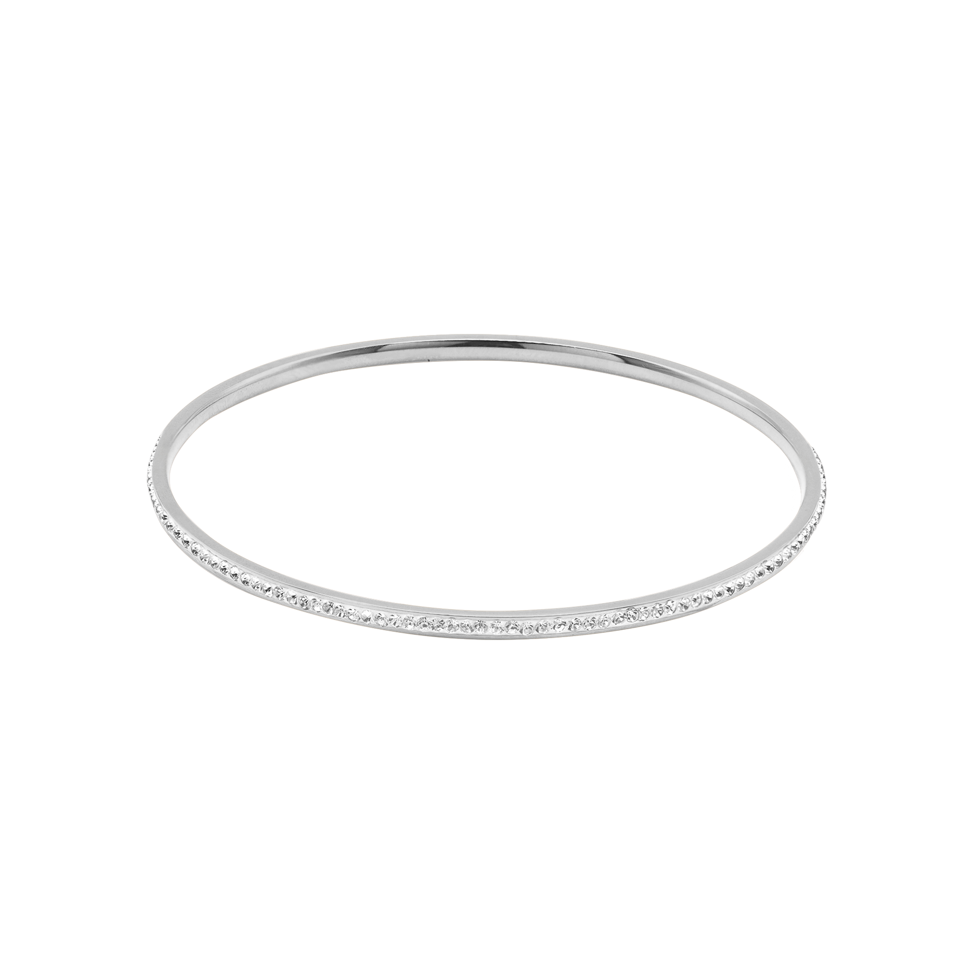 Armband Damen Edelstahl Andrine in Silber mit weißen Steinen - Produktbild