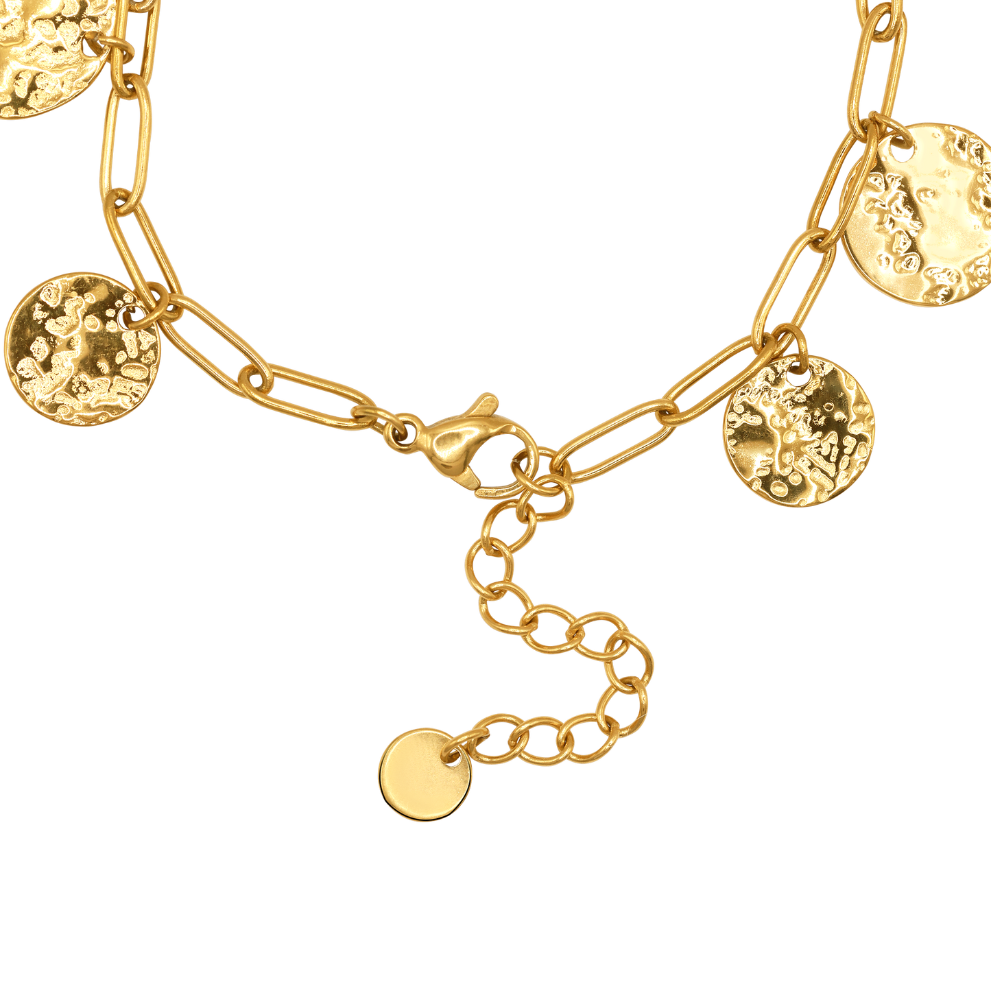 Fußkettchen Damen Gold Selene in Gold Karabinerverschluss im Detail