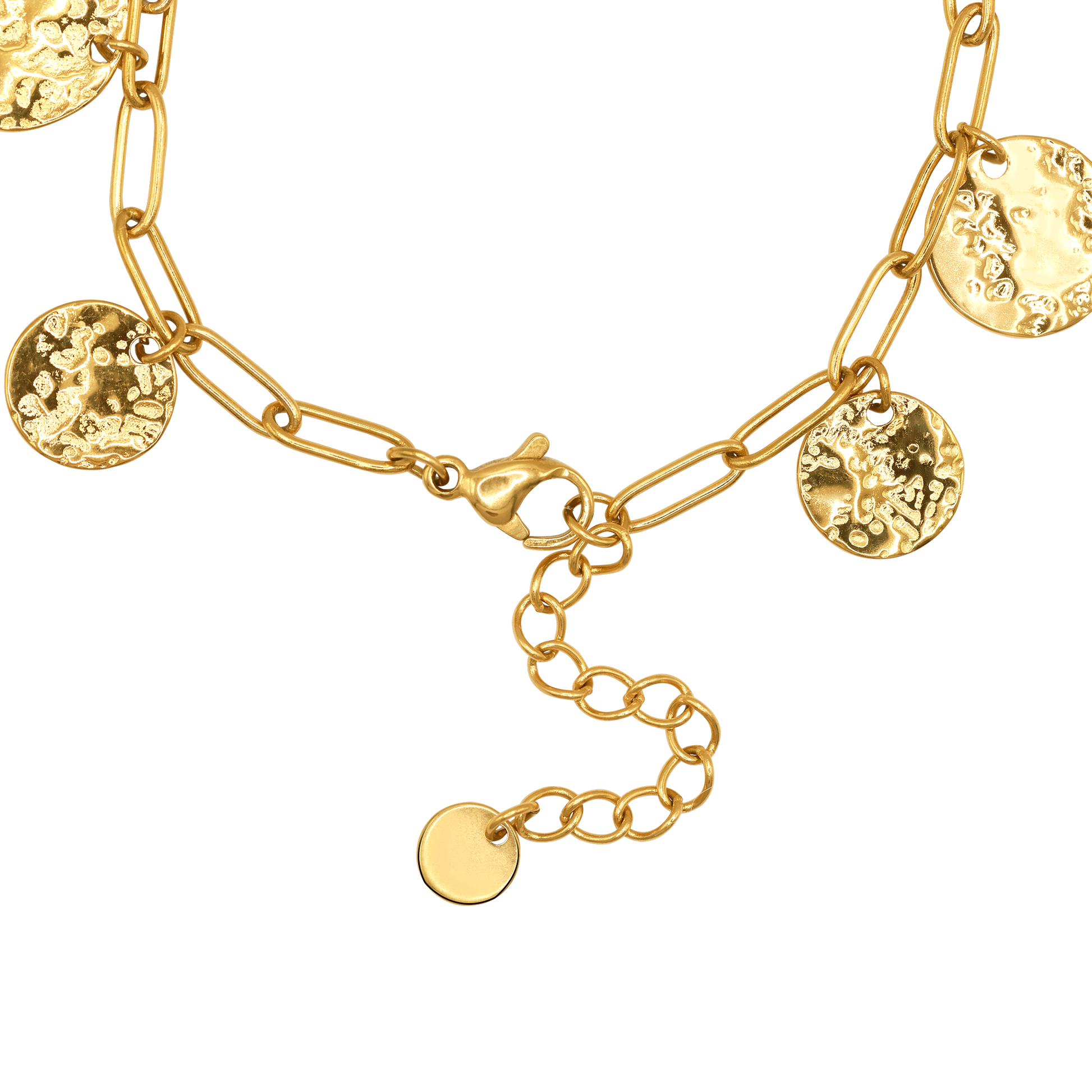 Fußkettchen Damen Gold Selene in Gold Karabinerverschluss im Detail