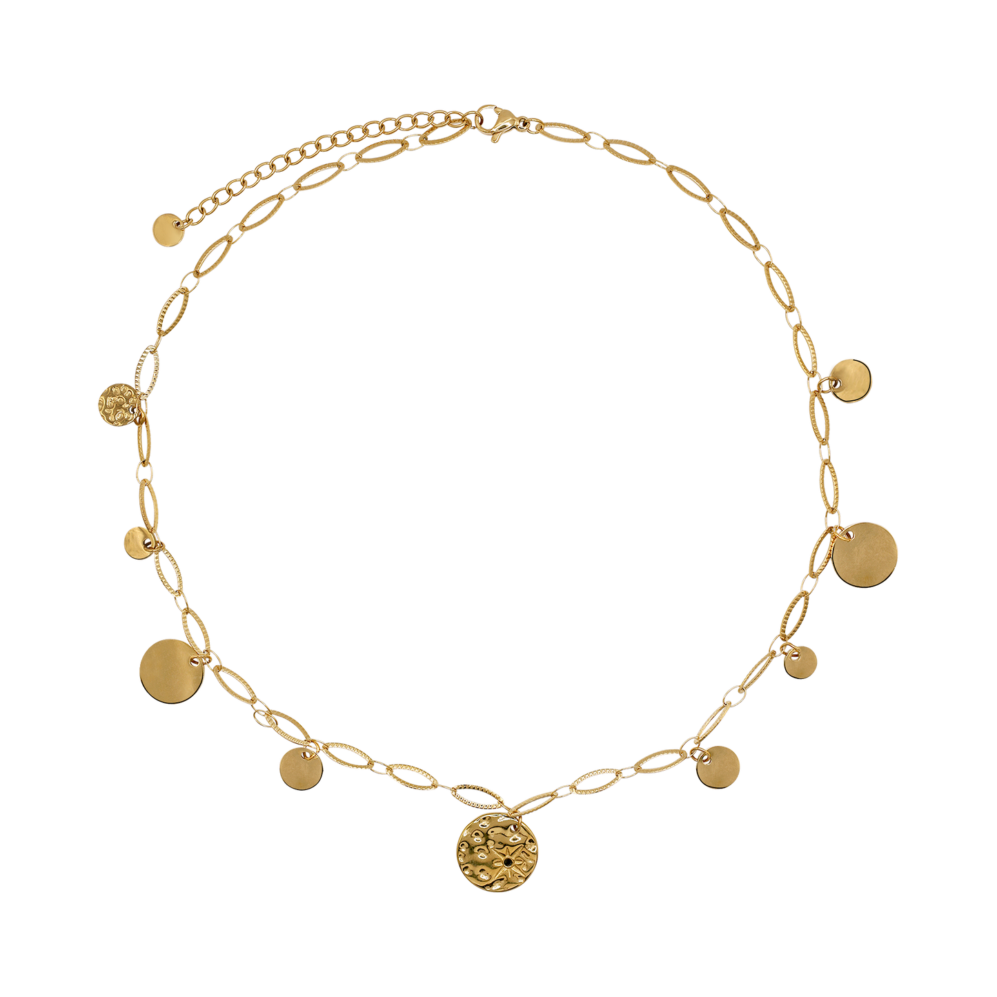 Halskette Damen Gold Selene in Gold Karabinerverschluss im Detail