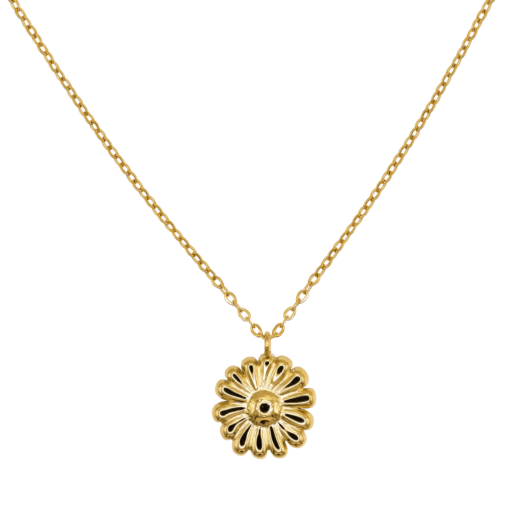 Halskette Damen Gold Moa in Gold mit Blütenanhänger Produktansicht
