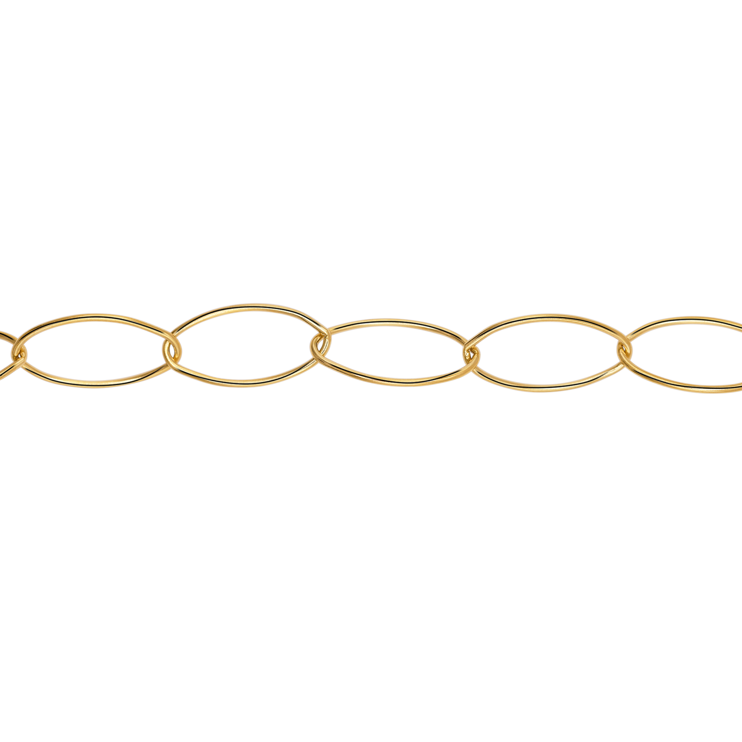 Halskette Damen Gold Isleen in Gold, Produktansicht der Gliederkette mit ovalen Gliedern