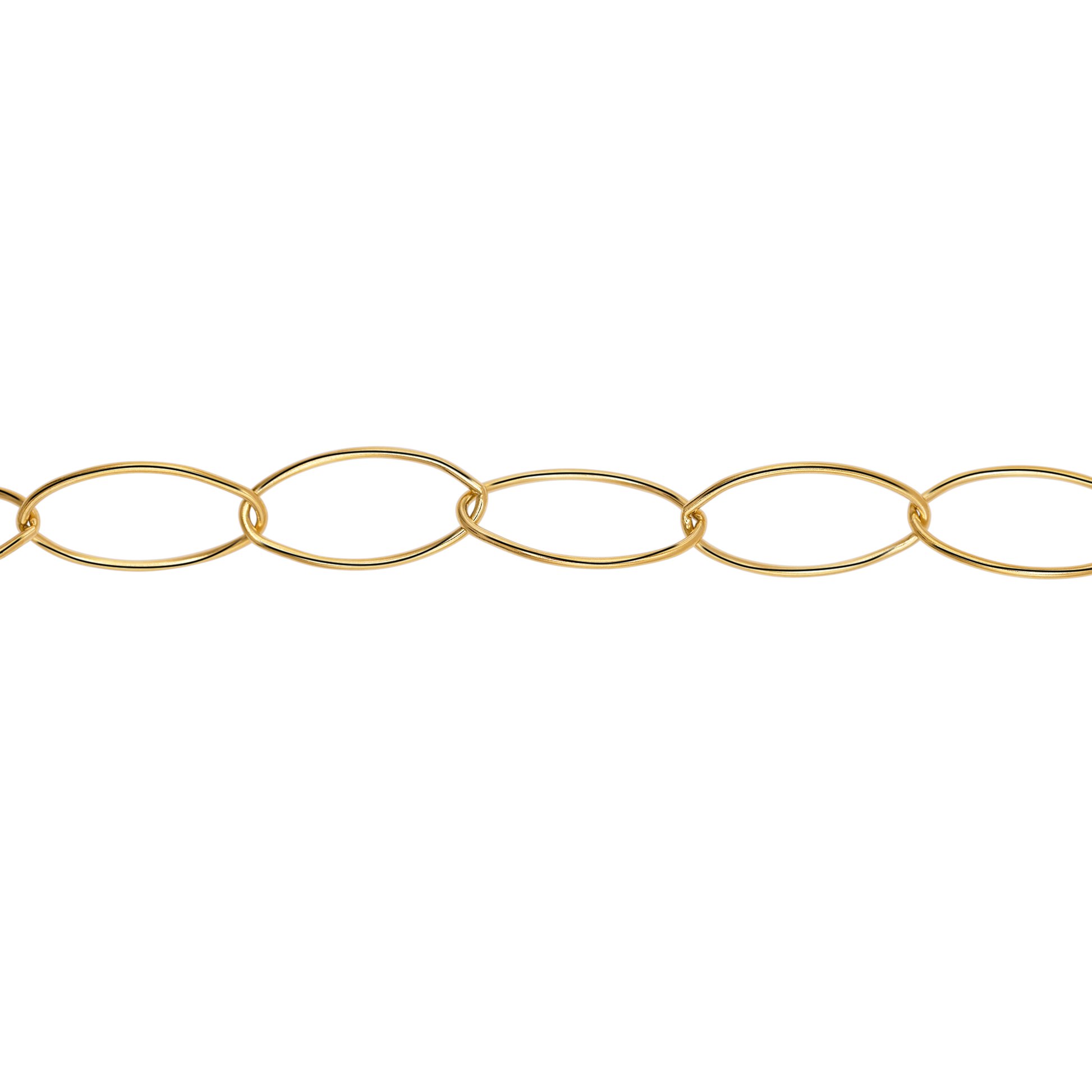 Halskette Damen Gold Isleen in Gold, Produktansicht der Gliederkette mit ovalen Gliedern