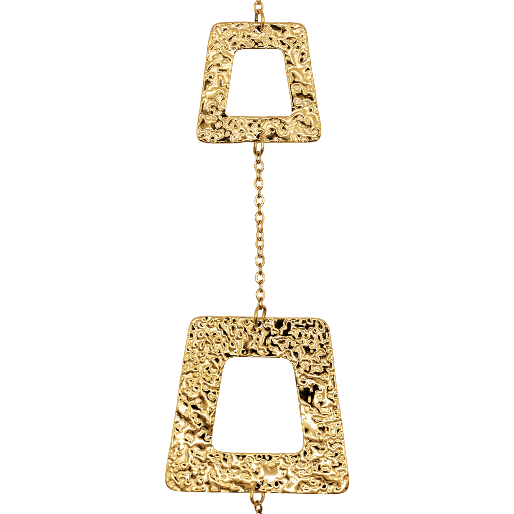 Halskette Damen Gold Nerisa in Gold, Produktansicht der Statement-Kette mit rechteckigen Anhängern