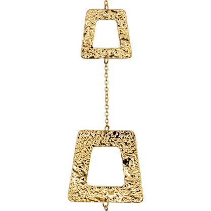 Halskette Damen Gold Nerisa in Gold, Produktansicht der Statement-Kette mit rechteckigen Anhängern