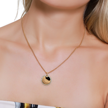 Halskette Damen Edelstahl Fiorella in Gold - Anhaenger im Detail