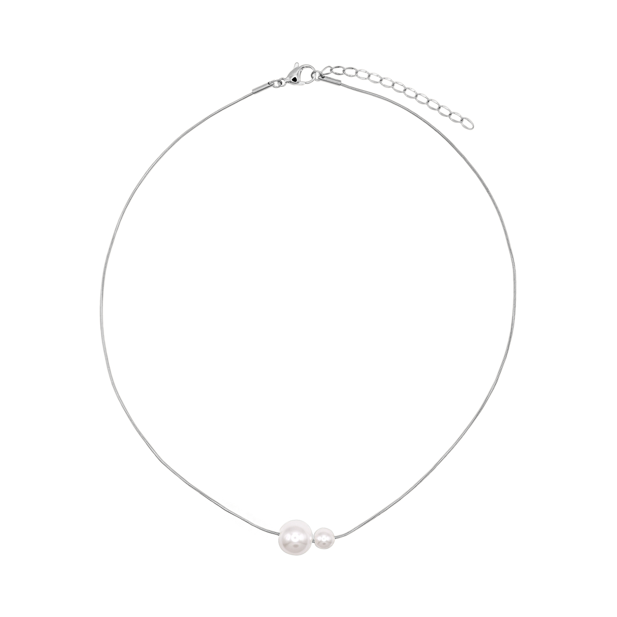 Kette Damen Edelstahl Solene Silber Detailansicht der feinen Kette