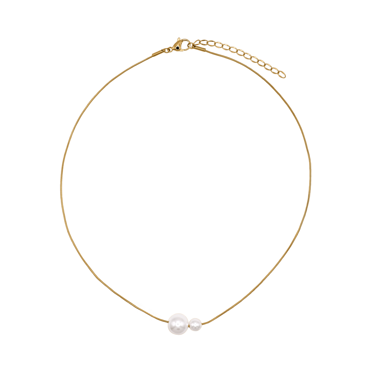 Kette Damen Edelstahl Solene Gold Detailansicht der feinen Kette